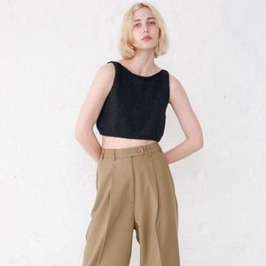 Cordera Heather Cotton Top in Black